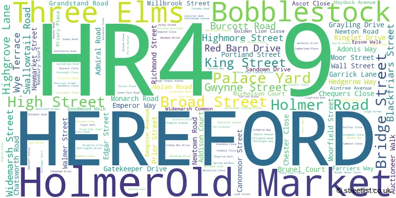 A word cloud for the HR4 9 postcode